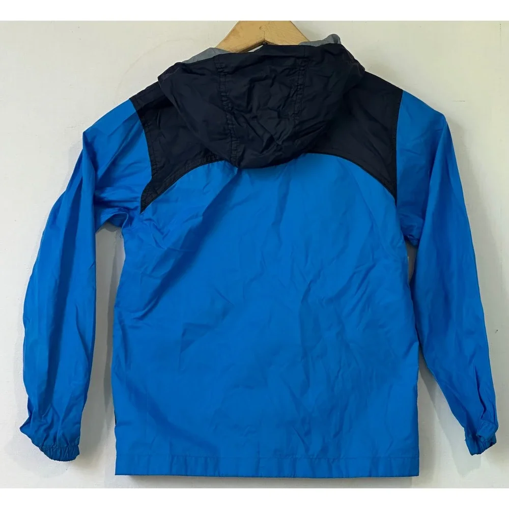 Columbia Windbreaker Hooded Jacket Kids XS 6/7 Blue Navy Good